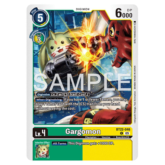 Gargomon BT22-046 card from the Digimon set Cyber Eden