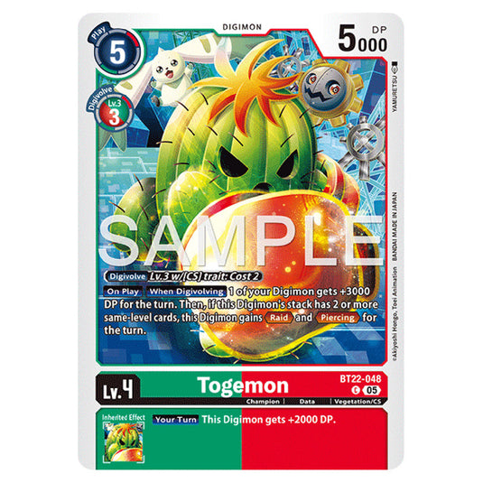 Togemon BT22-048 card from the Digimon set Cyber Eden