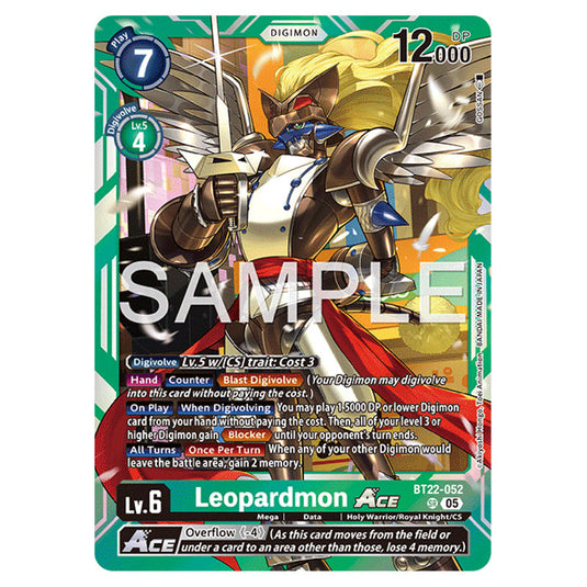 Leopardmon BT22-052 card from the Digimon set Cyber Eden