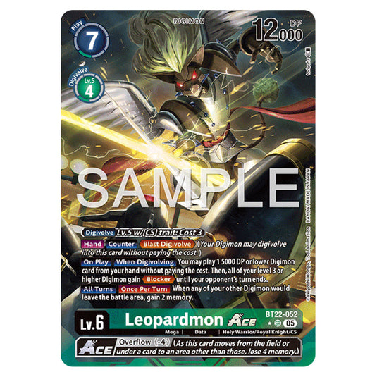 Leopardmon BT22-052a card from the Digimon set Cyber Eden