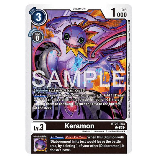 Keramon BT22-053 card from the Digimon set Cyber Eden