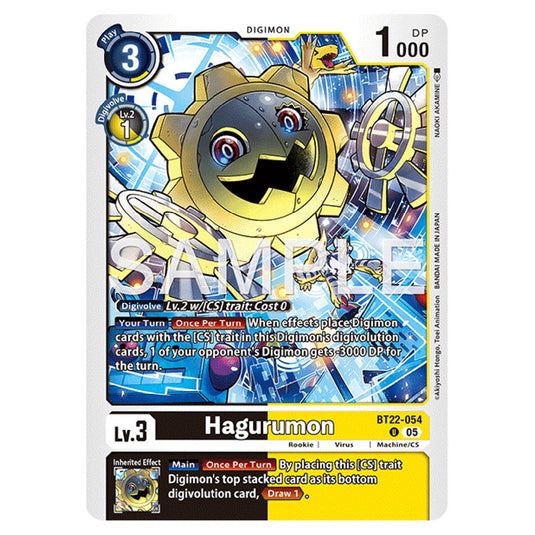 Hagurumon BT22-054 card from the Digimon set Cyber Eden