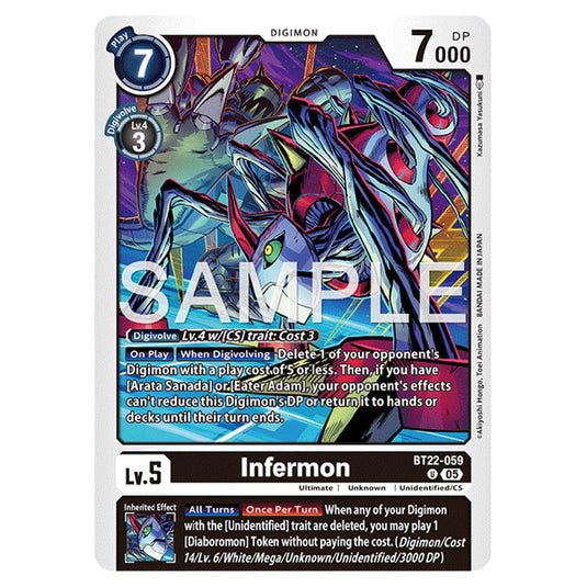 Infermon BT22-059 card from the Digimon set Cyber Eden