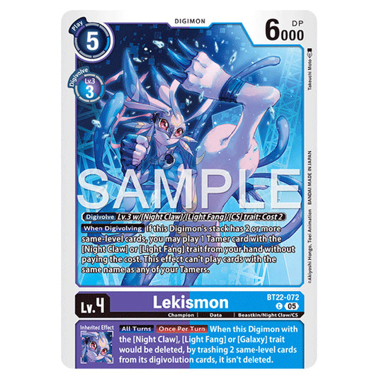 Lekismon BT22-072 card from the Digimon set Cyber Eden