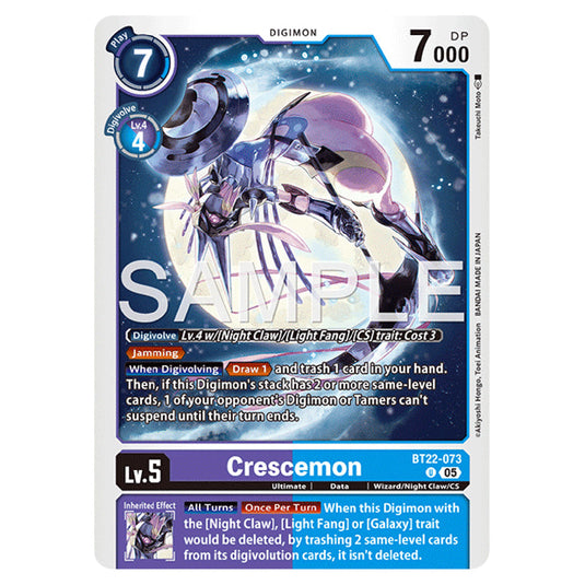 Crescemon BT22-073 card from the Digimon set Cyber Eden
