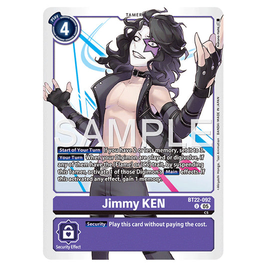 Digimon Card Game - Cyber Eden - Jimmy KEN - (U) - BT22-092 Digimon Card Game - Cyber Eden - Jimmy KEN - (U) - BT22-092
