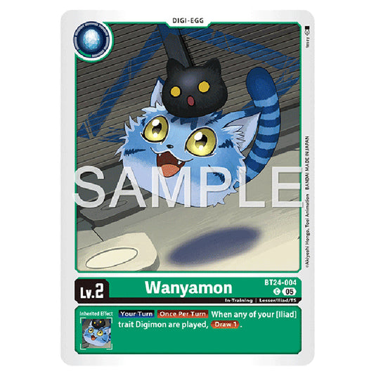 Wanyamon BT24-004 card from the Digimon set BT-24: Time Stranger