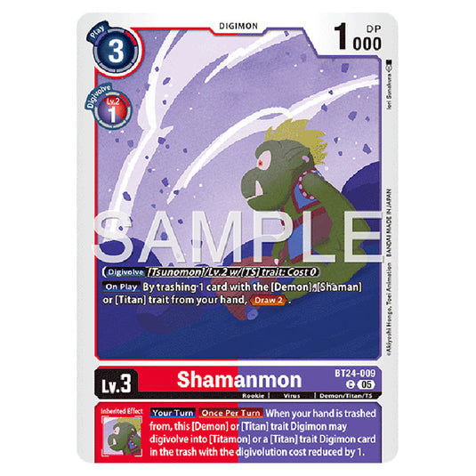 Shamanmon BT24-009 card from the Digimon set BT-24: Time Stranger