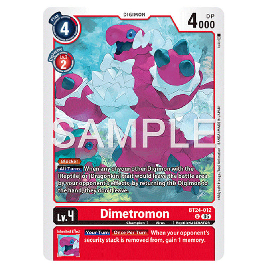 Dimetromon BT24-012 card from the Digimon set BT-24: Time Stranger