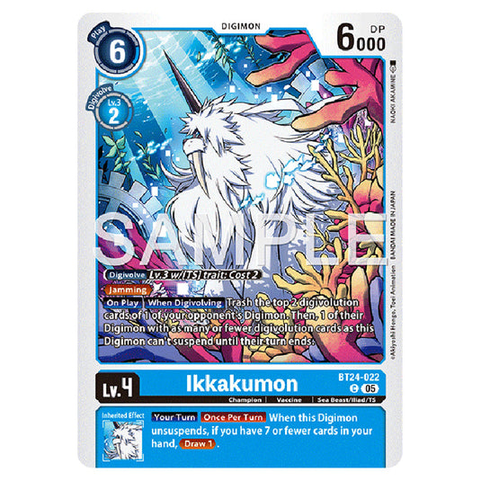 Ikkakumon BT24-022 card from the Digimon set BT-24: Time Stranger