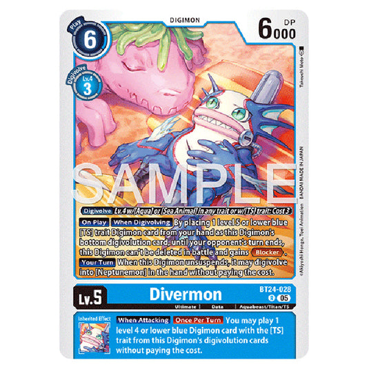 Divermon BT24-028 card from the Digimon set BT-24: Time Stranger