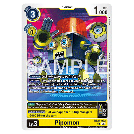 Pipomon BT24-032 card from the Digimon set BT-24: Time Stranger