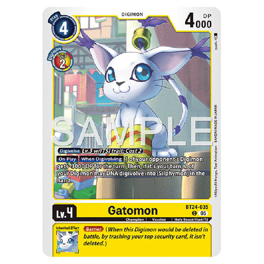 Gatomon BT24-035 card from the Digimon set BT-24: Time Stranger