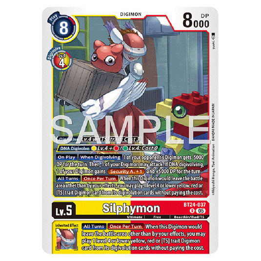 Silphymon BT24-037 card from the Digimon set BT-24: Time Stranger