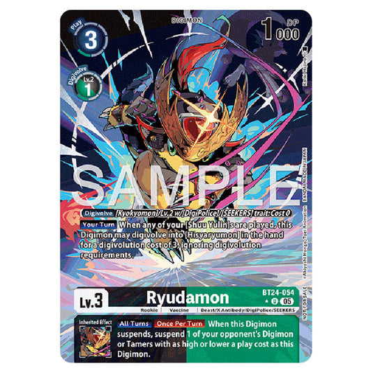 Ryudamon BT24-054a card from the Digimon set BT-24: Time Stranger