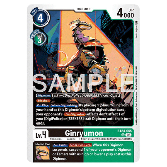 Ginryumon BT24-055 card from the Digimon set BT-24: Time Stranger