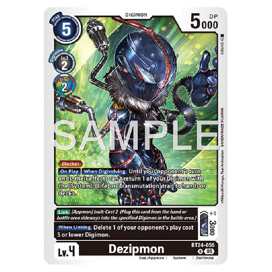 Dezipmon BT24-056 card from the Digimon set BT-24: Time Stranger