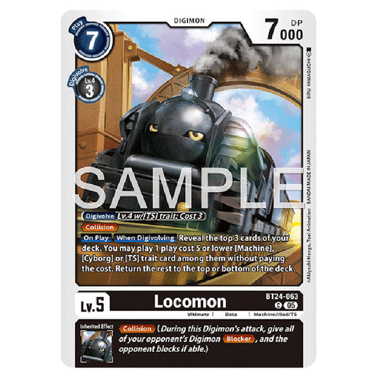 Locomon BT24-063 card from the Digimon set BT-24: Time Stranger
