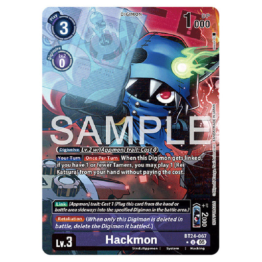 Hackmon BT24-067a card from the Digimon set BT-24: Time Stranger