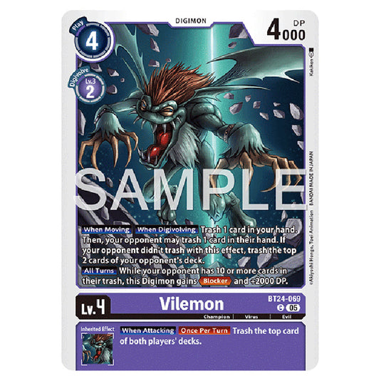 Vilemon BT24-069 card from the Digimon set BT-24: Time Stranger