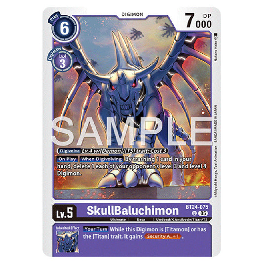 Skull Baluchimon BT24-075 card from the Digimon set BT-24: Time Stranger
