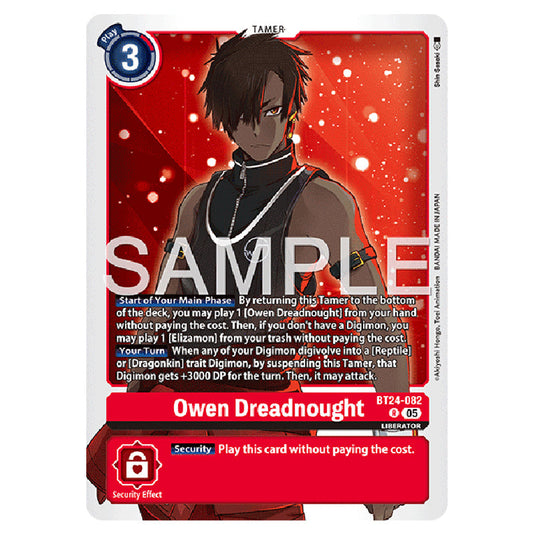 Owen Dreadnought BT24-082 card from the Digimon set BT-24: Time Stranger