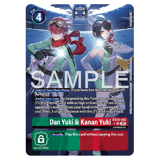 Dan Yuki & Kanan Yuki BT24-085a card from the Digimon set BT-24: Time Stranger