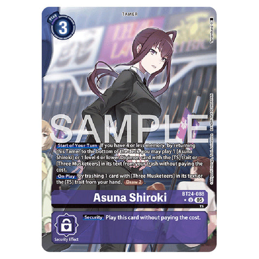 Asuna Shiroki BT24-088a card from the Digimon set BT-24: Time Stranger