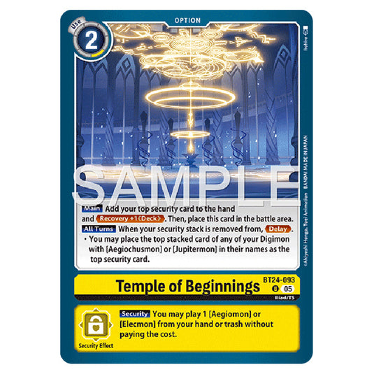 Temple of Beginnings BT24-093 card from the Digimon set BT-24: Time Stranger