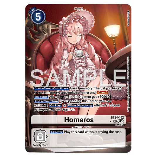 Homeros BT24-102a card from the Digimon set BT-24: Time Stranger