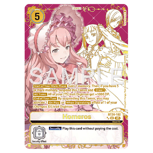Homeros BT24-102b card from the Digimon set BT-24: Time Stranger