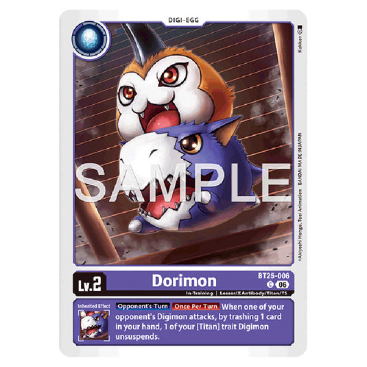 Dorimon BT25-006 card from the Digimon set BT-25: Dual Revolution
