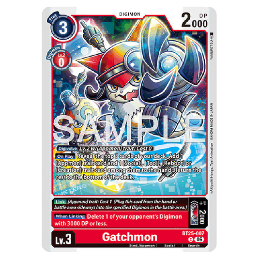 Gatchmon BT25-007 card from the Digimon set BT-25: Dual Revolution