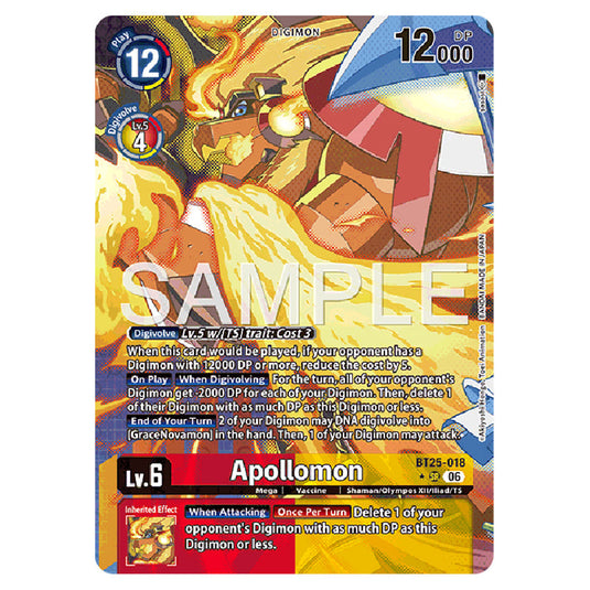 Apollomon BT25-018a card from the Digimon set BT-25: Dual Revolution