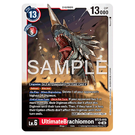 UltimateBrachiomon BT25-019 card from the Digimon set BT-25: Dual Revolution