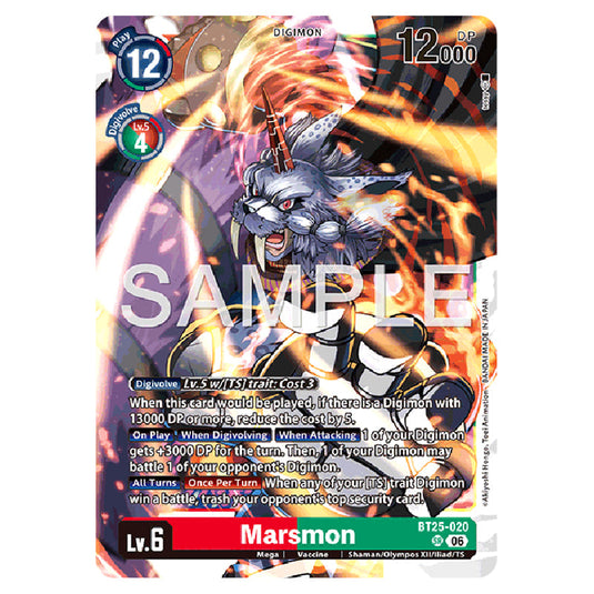 Marsmon BT25-020 card from the Digimon set BT-25: Dual Revolution