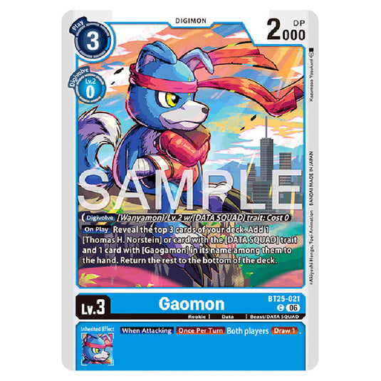 Gaomon BT25-021 card from the Digimon set BT-25: Dual Revolution