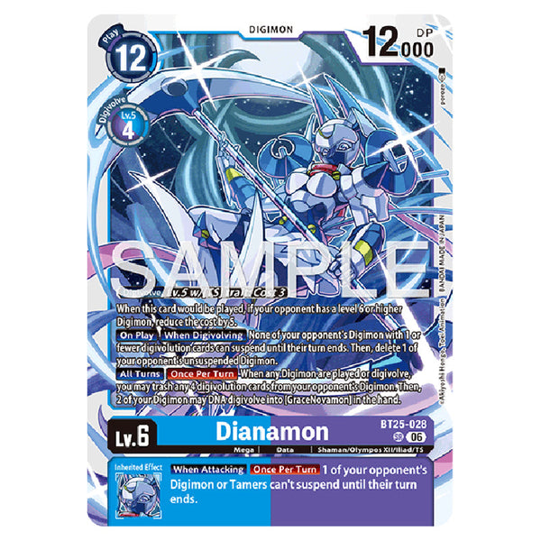 white digimon cards Card Game - BT-25: Dual Revolution - Dianamon - (SR) Rare:Twin Flame Scourge 5/108 Rare including Ghostmon (BT20 Erebos, God of the Full Art Card