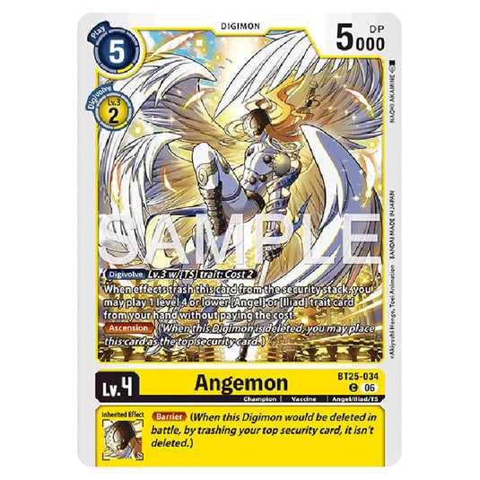 Angemon BT25-034 card from the Digimon set BT-25: Dual Revolution