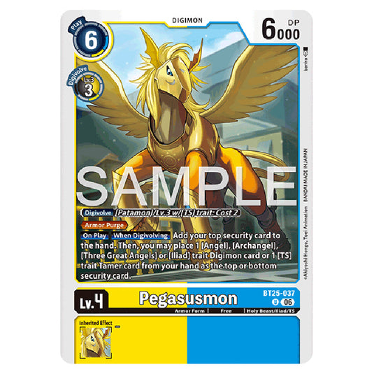 Pegasusmon BT25-037 card from the Digimon set BT-25: Dual Revolution