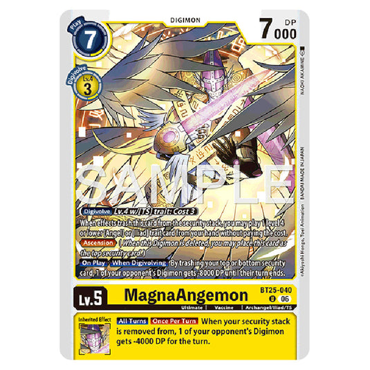 MagnaAngemon BT25-040 card from the Digimon set BT-25: Dual Revolution