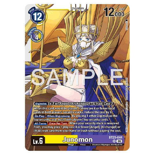 Junomon BT25-044 card from the Digimon set BT-25: Dual Revolution