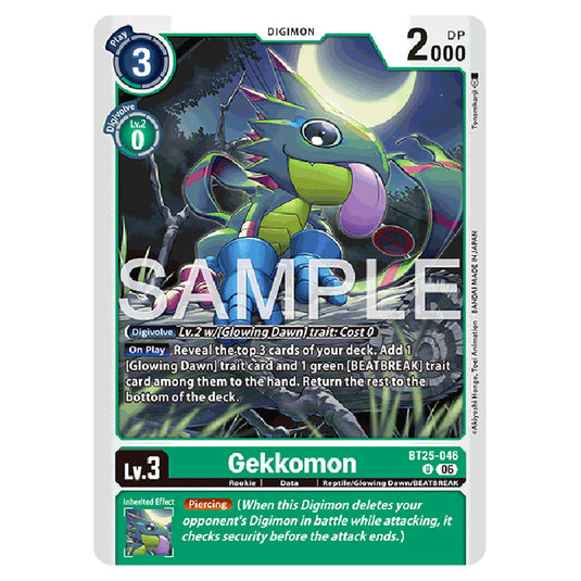 Gekkomon BT25-046 card from the Digimon set BT-25: Dual Revolution