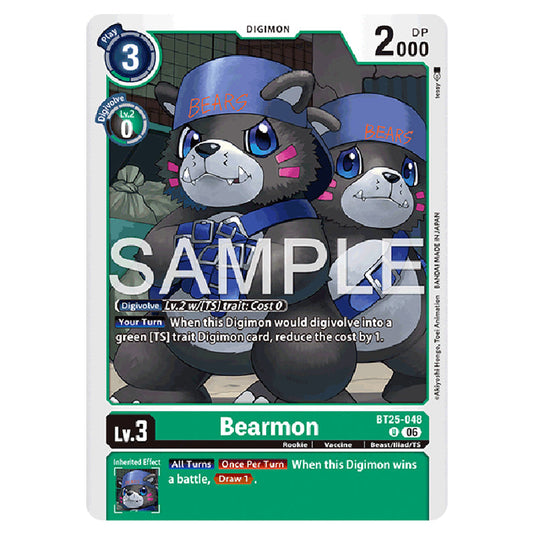 Bearmon BT25-048 card from the Digimon set BT-25: Dual Revolution