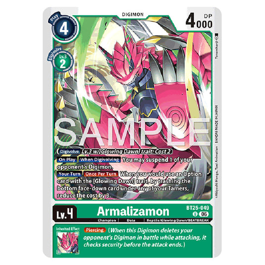 Armalizamon BT25-049 card from the Digimon set BT-25: Dual Revolution