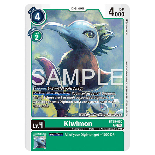 Kiwimon BT25-050 card from the Digimon set BT-25: Dual Revolution
