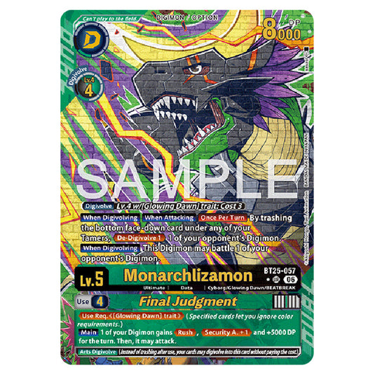 Monarchlizamon BT25-057a card from the Digimon set BT-25: Dual Revolution