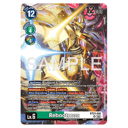Rebootmon BT25-060 card from the Digimon set BT-25: Dual Revolution