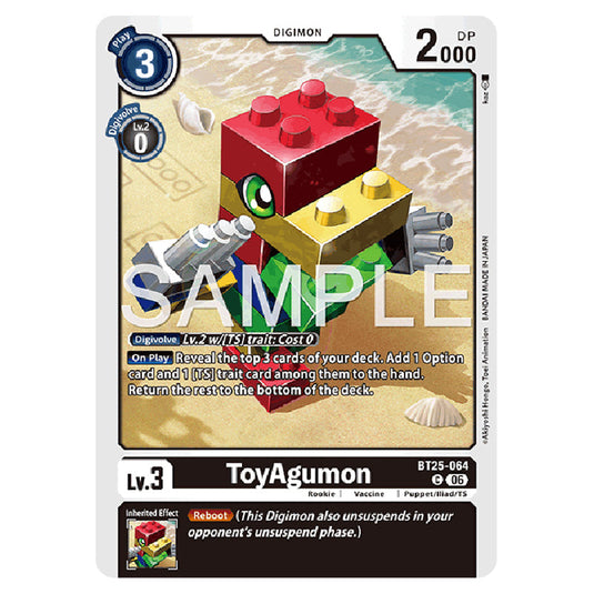ToyAgumon BT25-064 card from the Digimon set BT-25: Dual Revolution