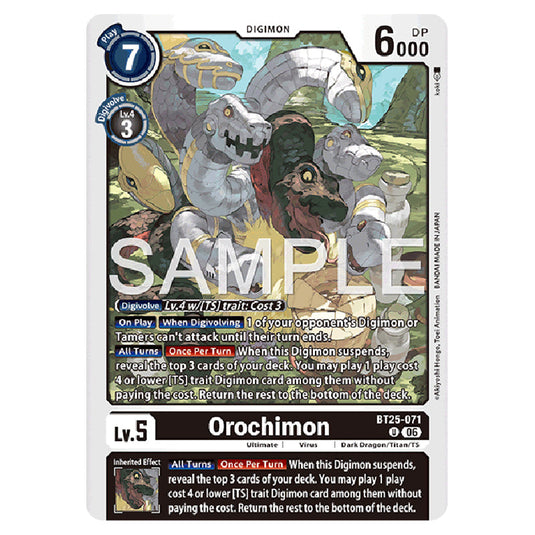 Orochimon BT25-071 card from the Digimon set BT-25: Dual Revolution